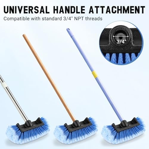 부드러운 빗살이 있는 30.5cm(12인치) 세차 브러시 헤드 - 페인트에 부드럽고, 폴과 호환, 자동차, 트럭, RV, 보트, 데크 등에 적합 (블루) — 사진 4
