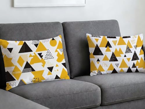 Housse de coussin orange 40x70 en velours lavable avec motifs imprimés - 3