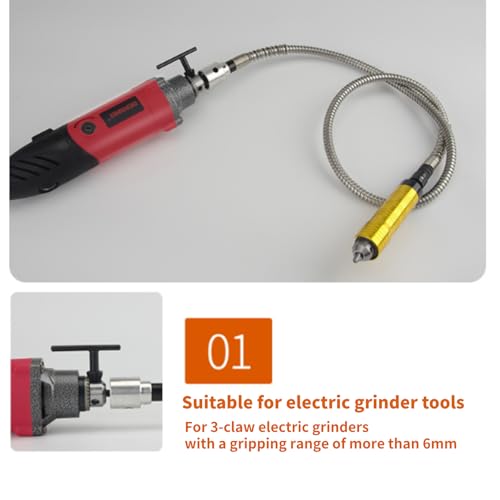 Flexible Welle Flex, 35\ Länge Flexible Bohrwelle Verlängerung Biegsame Welle Verlängerungaufsatz Mit 6mm SchlüSselfutter, Bohrwellen VerläNgerung Für Bohrmaschine Schleifer Polieren und Schleifen