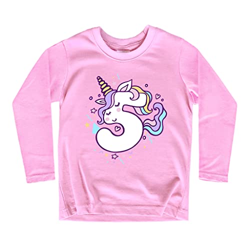 Image of Unicorn 5th Birthday Shirt Outfit for Girls 5 Year Old Fifth Birthday Five Tshirt