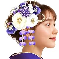 Amazon.co.jp: 髪飾り 2点セット kk-352 赤 レッド ホワイト 花