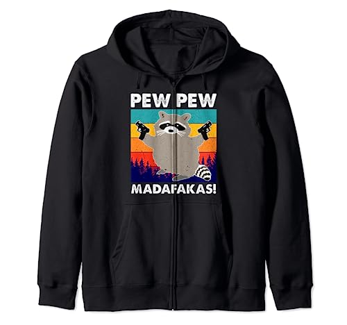 Pew Pew Madafakas Crazy Mapache Gun Regalos divertidos Sudadera con Capucha