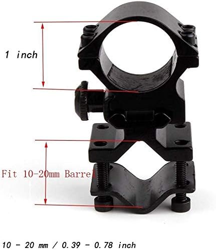 eoocvt 1inch / 25mm Ring Flashlight and Laser Sight Mount with Barrel Adapter