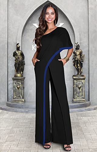 Image of KOH KOH Womens 2026 One Off Shoulder Asymmetric Long Pant Jumpsuit Romper