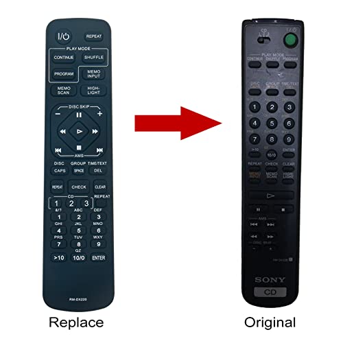 RM-DX220 Replacement Remote Control -VINABTY-fit for Sony CD Player RMDX220 remote control CDPCX235 CDPCX681 CDPX200 CDPX205 CDP-CX70ES RM-DX250 RM-DX200 RM-DX220 - Image 3