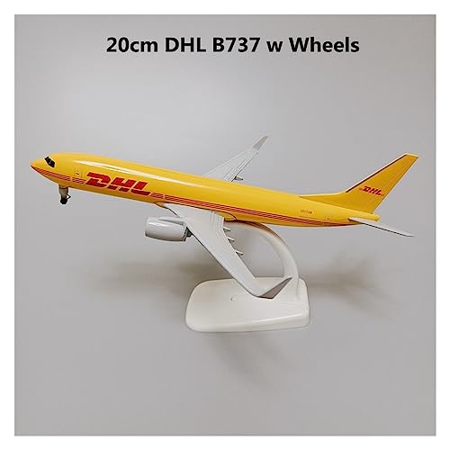 Modelo de avión Boeing 737 757 B737 B757 DHL coleccionable fundido a presión con ruedas móviles 4