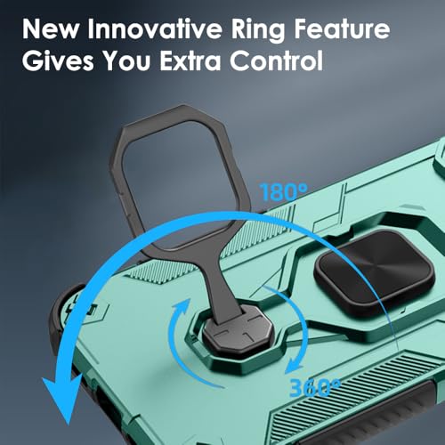 Image of TheGiftKart Tough Armor Bumper Back Case Cover for Motorola Moto G67 Power / G57 Power 5G | Ring Holder & Kickstand in-Built | 360 Degree Protection Back Cover for Moto G67 Power 5G (PC & TPU, Green)