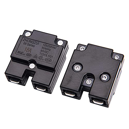 weelye 2Pcs 18A 125/250Vac 50Vdc Automatic Reset Relay Thermal Switch Circuit Breaker Current Overload Protector for Children Riding Electric Car Accessories