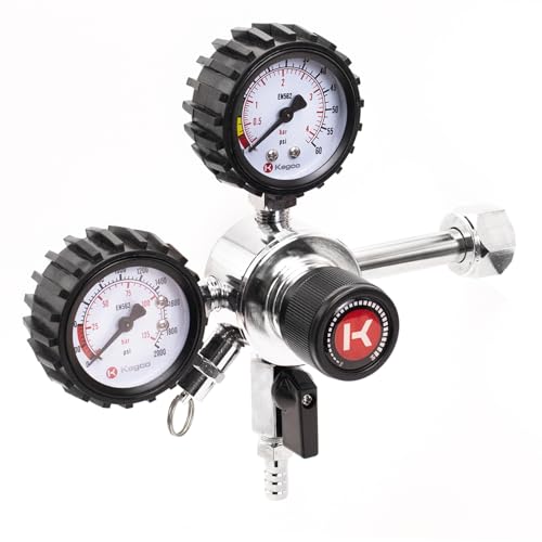 Kegco Premium Commercial Grade Double Gauge CO2 Draft Beer Regulator,Chrome, 1 Product