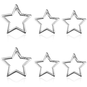 CONJURAIDE 6 Stück Stern Karabiner Schlüsselanhänger