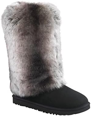 Faux Fur Boot Covers Leg Warmers Boot Sleeves (Gray Chinchilla)