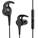 Wotmic Wired Headphones In-ear Headphone Sports Earphone Wired Control Cable Clip Stereo Sound Noise Cancelling Earbuds Black