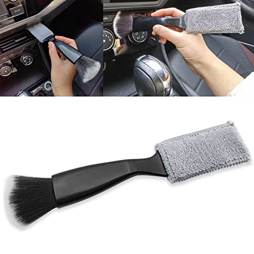 Double-Headed Car Cleaning Brush, Portable Soft Nylon And Coral Velvet Car Duster Brush, Car Interior Cleaning Brush, Suitable Cleaning For Air Conditioning Vents, Dashboard, Seat Crevices #TOP30
