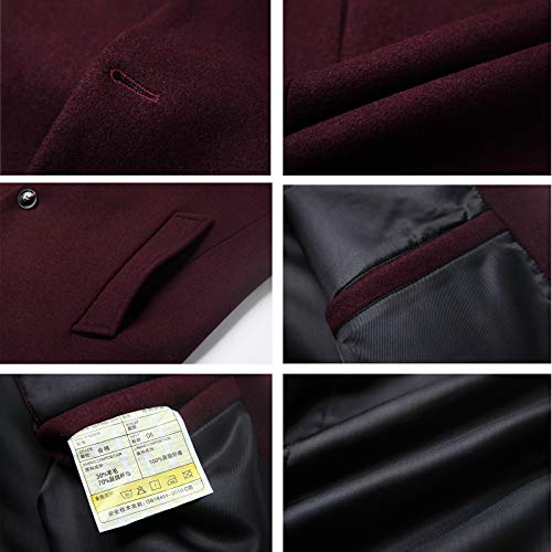 Heren wintermantel slim fit gewatteerde wollen trenchcoats lange dikke elegante jas overjas (M-4XL) - Image 8