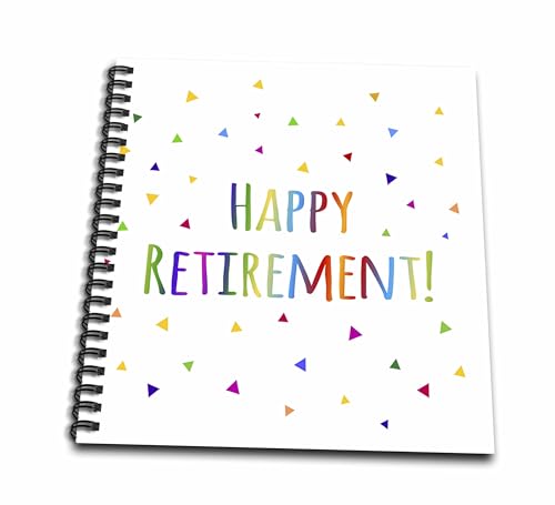 Image of 3dRose db 202096 2 Happy Retirement Colorful Rainbow Text Celebrating Retiring from Work Memory Book, 12 by 12 inch