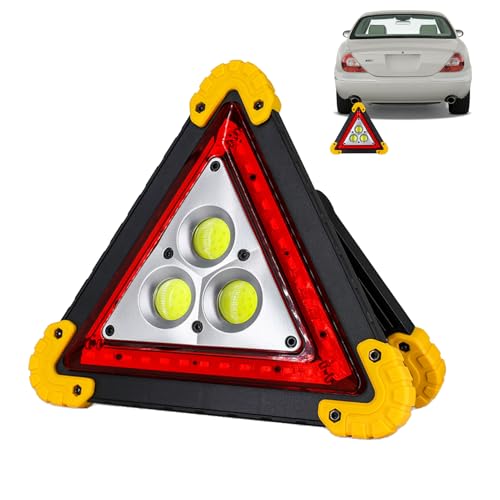 Generico Triángulos multifuncionales, triángulos de carretera plegables con carga rápida, señal de seguridad luminosa, portátil, atractiva y ligera, para amigos y vehículos automotrices