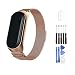 Produktbild YHX-OU Milanese Edelstahl-Uhrenarmband kompatibel für Xiaomi Mi Band 4 2019 Armband Metall Uhrenarmband Metallband Armband,Mit magnetischer Schnalle (Gold Roségold)