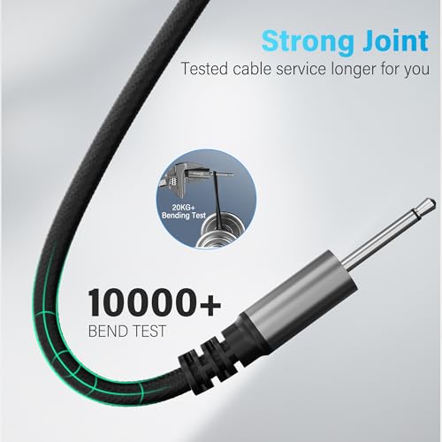 2.5mm DC Charging Cable 2 FT-2 Pack,USB A to DC 17mm x 2.5mm Fast Charging Cord , Durable Braided 5V 150mA Pin Replacement for Messager Charger Wire, Toys, Beauty Instrument, Lights, Fans, Speaker &