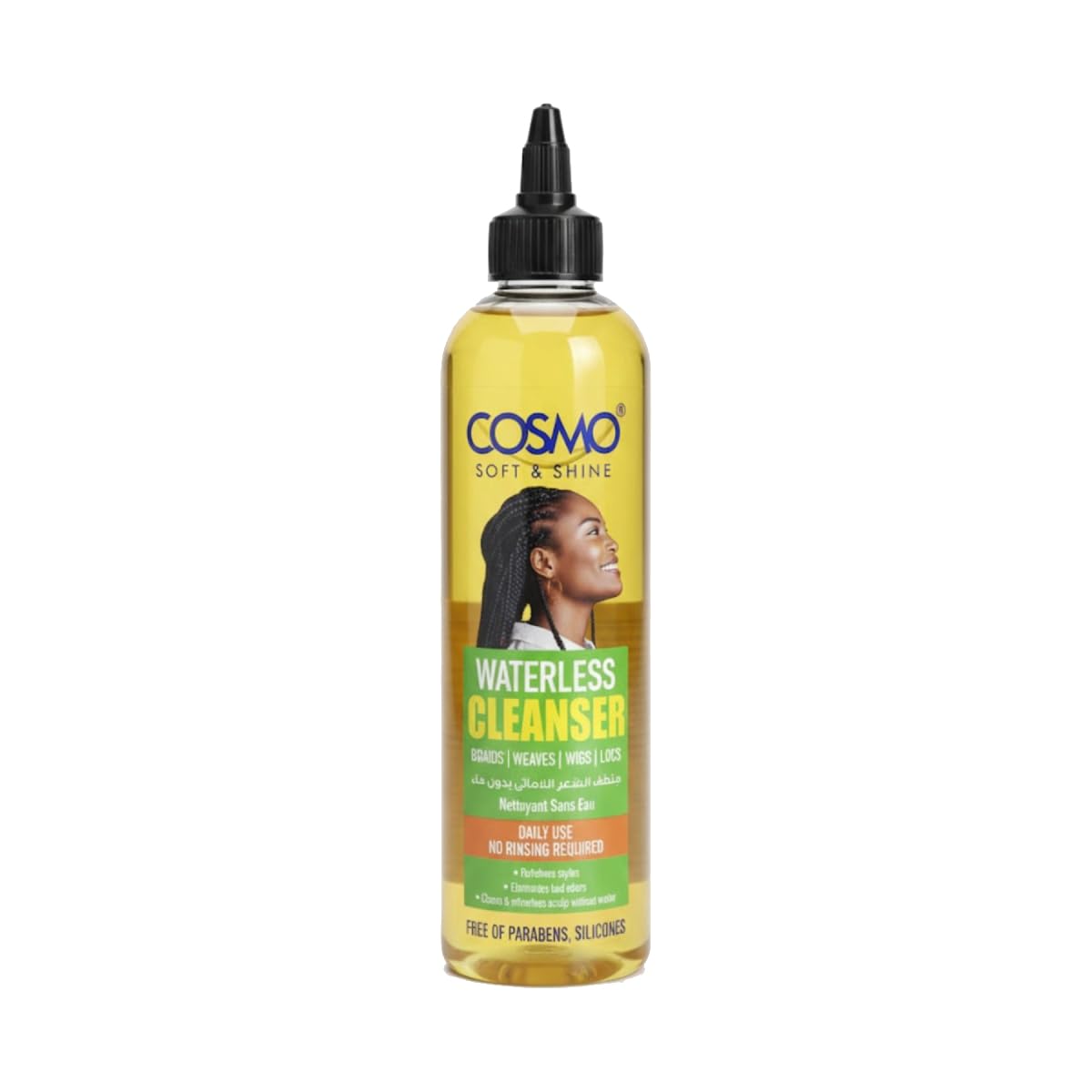 Cosmo Hair Care Soft & Shine Waterless Cleanser 250ml | For Braids, Weaves, Wigs & Locs | No Rinsing Required | Refreshes Styles Conditioner | Cleanses Scalp Without Water | Free Of Paraben & Silicone-image-18