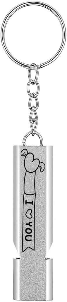 Premium Lifeguard Safety Emergency Loud Survival Whistles with Keychain High Pitch Double Tubes for Outdoor Camping Hiking Boating Hunting Fishing Kayak Kids Rescue Signaling(Love2