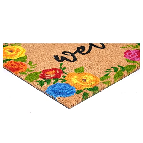 Calloway Mills 107422436 Colorful Roses Welcome Doormat (24'' X 36'') #TOP3