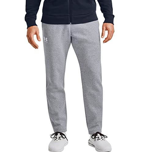 Under Armour Pantaloni UA Rival Fleece Uomo 1359030, Steel Light Heather / White - 035, 5XL