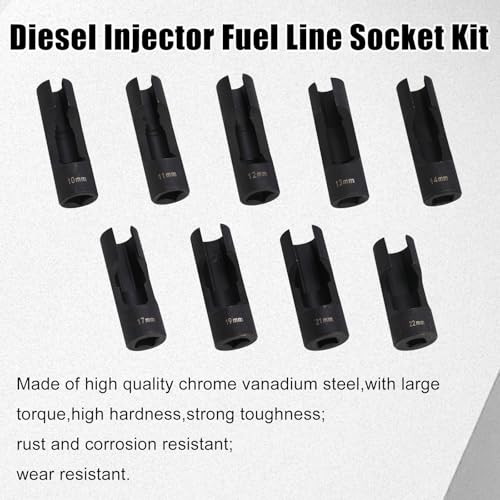RULLINE 9pcs Flare Nut Socket Set Upgraded Steel for Automotive and Mechanical Applications 1/2" square drive by RULLINE - Image 3