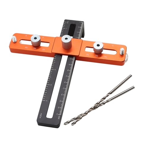 Ctokanvi 2 1/2 "-5" Adjustable Cabinet Hardware Doweling Jig Punching Locator Compatible with Drawer Handles Door Handles and Drilling Positioning of Various Cabinets Attached Drill Bit - Image 2