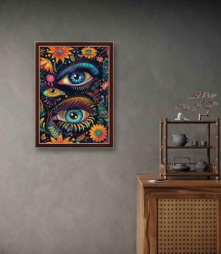 Image of Leczany Cross Stitch Patterns Stamped Kit for Beginners | Embroidery Supplies DIY Craft Kit Needlepoint for Adults Starter | 11CT, 3 Strands | Beautiful Eyes 15.8x22.1 inches
