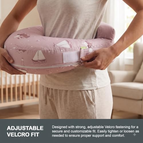 Image of BAYBEE Feeding Pillow for New Born Baby with Foldable Breastfeeding Cover | Ergonomic Feeding Cover for Nursing Mom (Lite Pink)