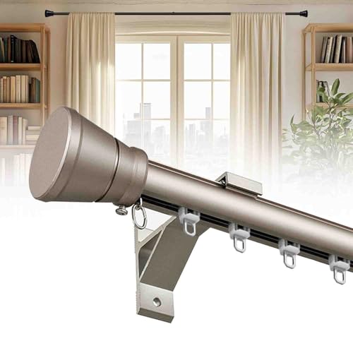 Single Track Curtain Rod, Wall Mounted, Champagne 7.9ft (2.4m)