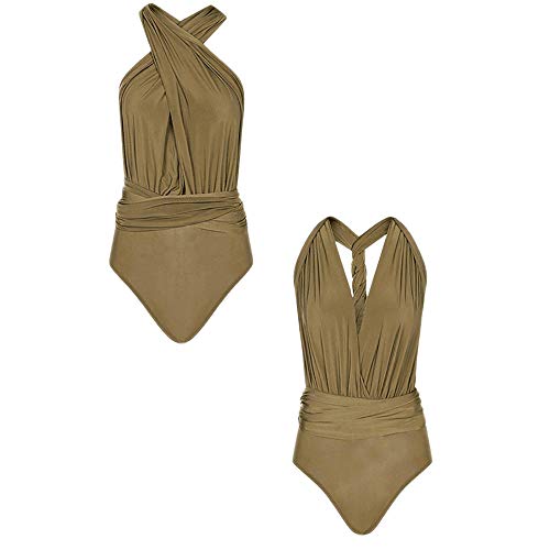 Nuisette et déshabillé sexy dorés en taille L avec décolleté en V plongeant et dos nu raffiné