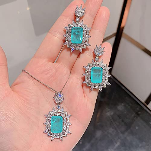 Cadeau de mariage idéal : boucles d'oreilles et bague Moissanite émeraude