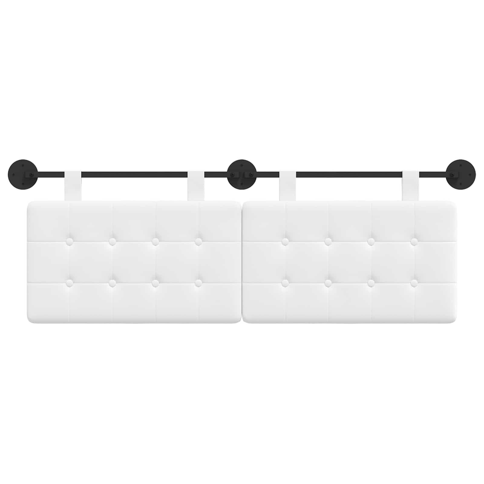 Cabecero colgante de tela blanca, 130 x 55 x 5 cm, juego de 2 unidades con fijación a la pared, cabecero tapizado para dormitorio, habitación de invitados, cama doble, cojín de lectura