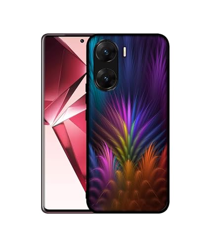 Image of Multicoloured Design Premium 2D Printed Metal Back Case Cover for Vivo V29E 5G
