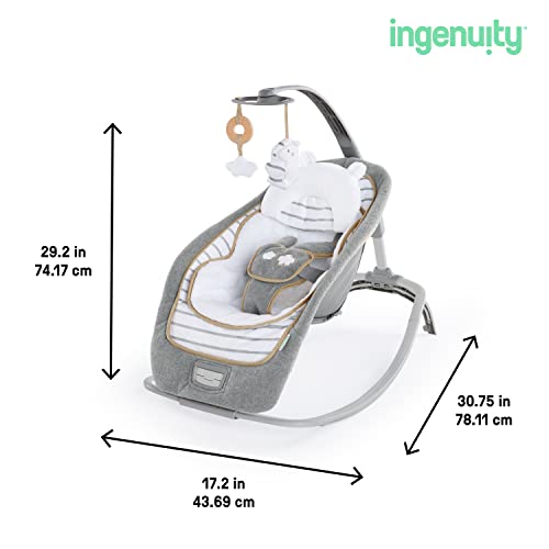 Ingenuity Boutique Collection Foldable Baby Rocking Seat With Washable Premium Plush Fabrics - Bella Teddy #TOP2