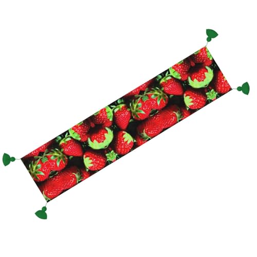 Chemin de table fraise pour repas de ferme et décoration de table basse
