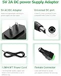 5V 2A 10W DC Power Supply Adapter AC/DC Wall Plug Charger AC 100V-240V to DC 5 Volt 2Amp 1A 1.5A Replacement Power Cord Type C for Security Camera Baby Monitor Scanner TV Box Raspberry