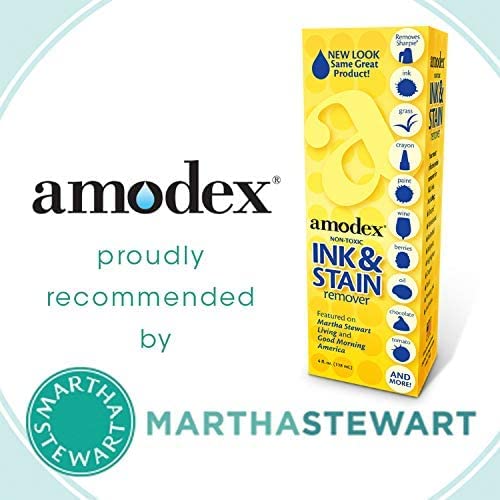 amodex ink amp stain remover for clothes leather and skin - removes ink ballpoint sharpie grease and more works on set-in stains gentle but powerful 4oz120ml bottle pack of 3
