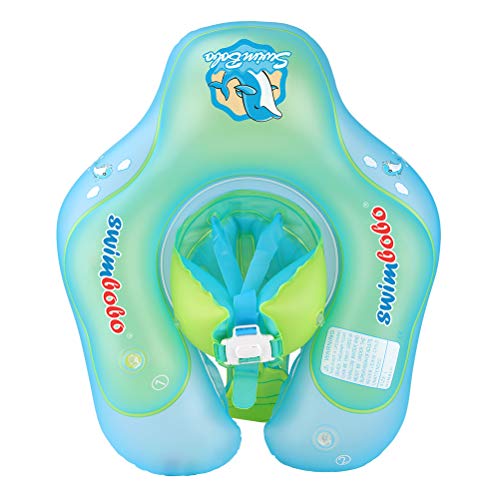 SHXKUAN Inflatable Baby Swim Float with Bottom Support Swimming Pool Accessories-Help Baby Learn to Kick and Swim (XL, Blue)