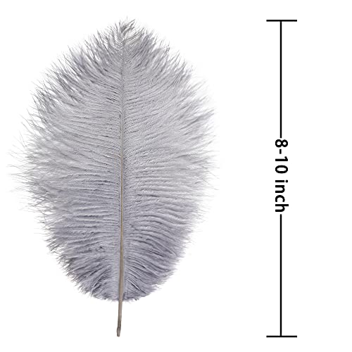Soarer Grey Craft Ostrich Feathers - 30Pcs 8-10 Inches For Wedding Party Centerpieces, Home Decorations And Diy Crafts(Grey) #TOP4