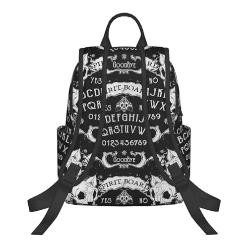 Unisex multi-function backpack casual daypacks beach bag daypack (for Cat Skull Head Witch Board Black Gothic)3