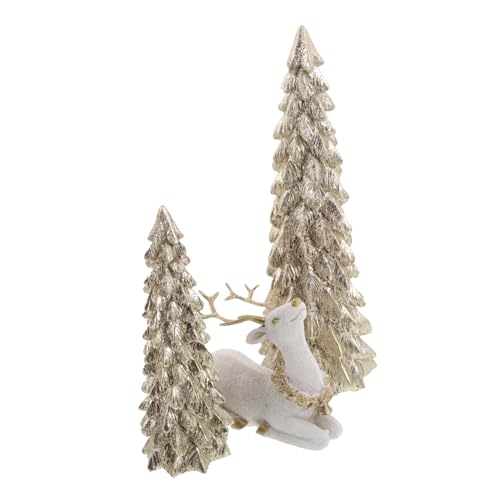 Decoraciones Navideñas de Resina con Árboles y Figuras de Renos para Mesa 2