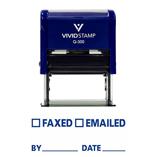 FAXED EMAILED by Date Self Inking Rubber Stamp (Blue Ink) - Large - //coolthings.us