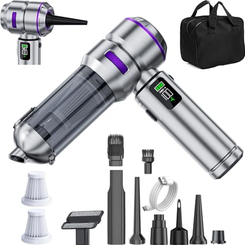 NWDEY Car Vacuum Cleaner High Power 20000Pa – Cordless Handheld Mini Vacuum & Air Duster for Car & Desk, Home, Office & Camping, Ideal Gift for Men & Women, 6000mAh Battery (Fast Charging Edition)