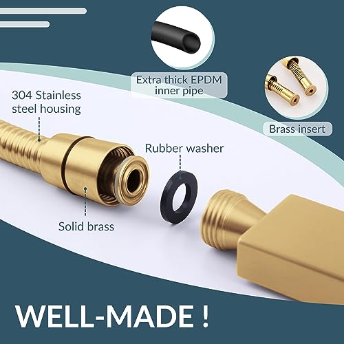 Manguera de ducha de acero inoxidable 304 flexible largo para flexo baño 8