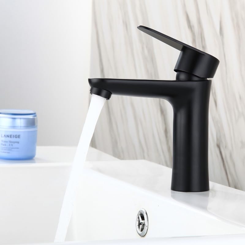 Aquieen Luxury Series Hot & Cold Basin Mixer Basin Tap (Vega Short - Black) (B0CBVQVP1J) Amazon Price History, Amazon Price Tracker