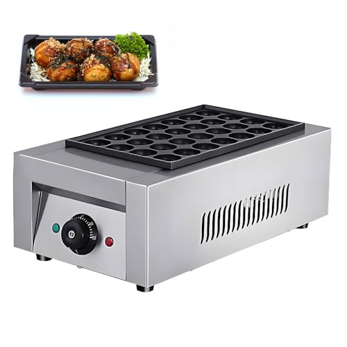 GESAIDES Kommerzieller Takoyaki-Maker, Japanische Oktopus-Fischbällchen-Maschine, Takoyaki-Grill-Maker, Oktopus-Fleischbällchen-Maschine mit Antihaft-Platten, Fischbällchen-Maker,A