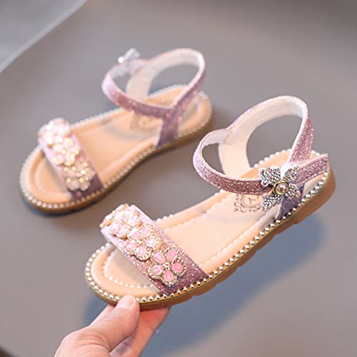 Girls Sandals Girls Princess Shoes Casual Shoes Sandals Shoes Baby Toddler Kids Baby Shoes (Pink, 10-10.5 Years)2
