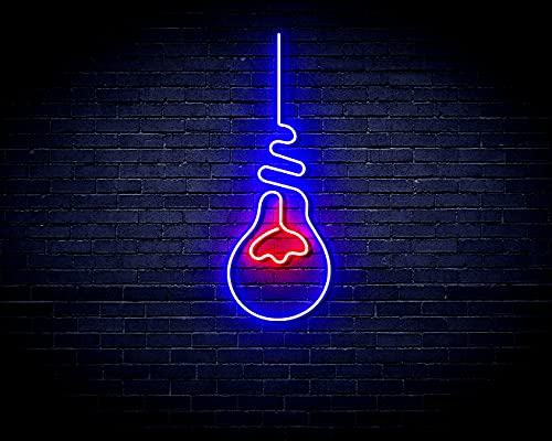 Light Bulb Flex Silicone LED Neon Sign - Red & Blue - st16s42-fnu0064-rb